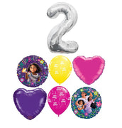 Encanto Birthday Hearts Pick An Age Silver Number Balloons Bouquet
