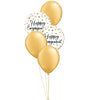 Engagement Gold Balloons Bouquet with Helium and Weight