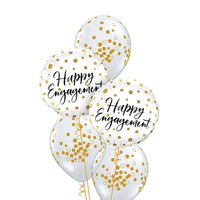 Engagement Gold Dots Balloons Bouquet