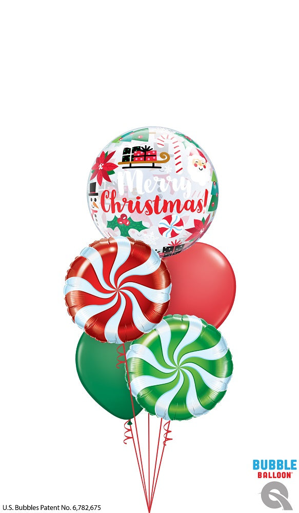 Everything Christmas Candy Swirls Balloons Bouquet