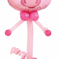 Farm Animals Slim Pig Balloon Stand Up with Helium and Weight
