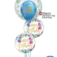 Fairy Happy Birthday Balloon Bouquet with Helium and Weight
