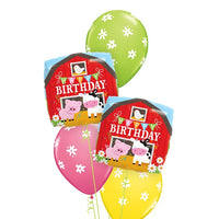 Farm Animals Barn Birthday Balloon Bouquet with Helium and Weight