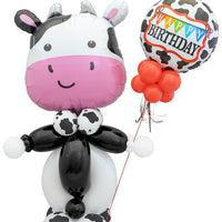 Farm Animals Cute Holstein Cow Birthday Balloon Stand Up