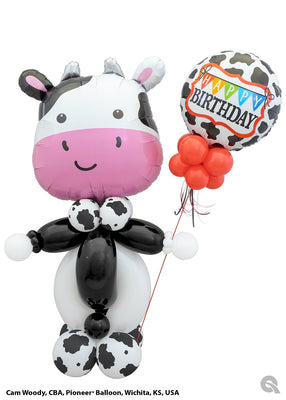 Farm Animals Cute Holstein Cow Birthday Balloon Stand Up
