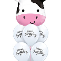 Farm Animals Cute Holstein Cow Birthday Balloon Bouquet Helium Weight