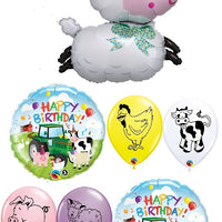 Farm Animals Lamb Birthday Balloon Bouquet with Helium and Weight