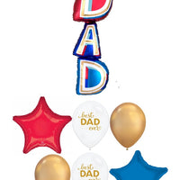Fathers Day Dad Balloons Bouquet with Helium and Weight