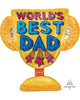 Fathers Day Worlds Best Dad Trophy Balloon with Helium and Weight