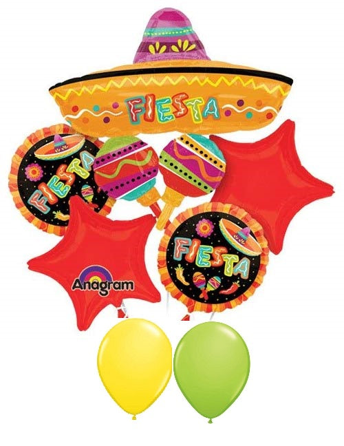 Fiesta Sombrero Balloon Bouquet with Helium Weight