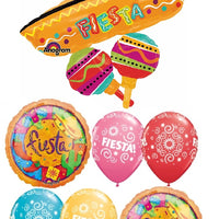 Fiesta Sombrero Bright Balloon Bouquet with Helium Weight
