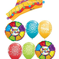 Fiesta Sombrero Birthday Balloon Bouquet with Helium Weight