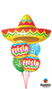 Fiesta Sombrero Stripes Dots Balloon Bouquet with Helium Weight