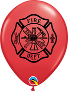 11 inch Fire Truck Badge Balloons with Helium and Hi Float