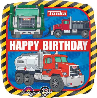 18 inch Tonka Fire Construction Trucks Happy Birthday Foil Balloon