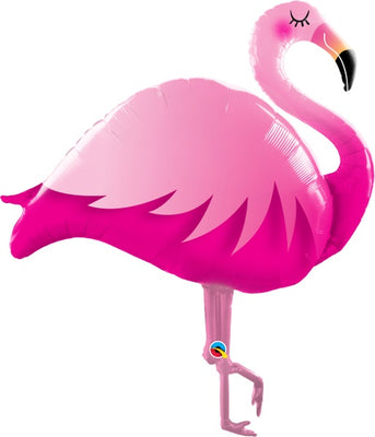 Hawaiian Luau Tropical Pink Flamingo Shape Foil Balloon Helium Weight