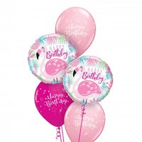 Pink Flamingo Swirls Birthday Balloons Bouquet