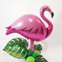 Hawaiian Luau Tropical Green Leaf Fern Flamingo Balloon Decorations