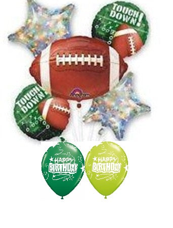 Football Touchdown Birthday Balloon Bouquet with Helium and Weight