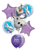 Frozen Olaf Stars Birthday Balloon Bouquet with Helium and Weight