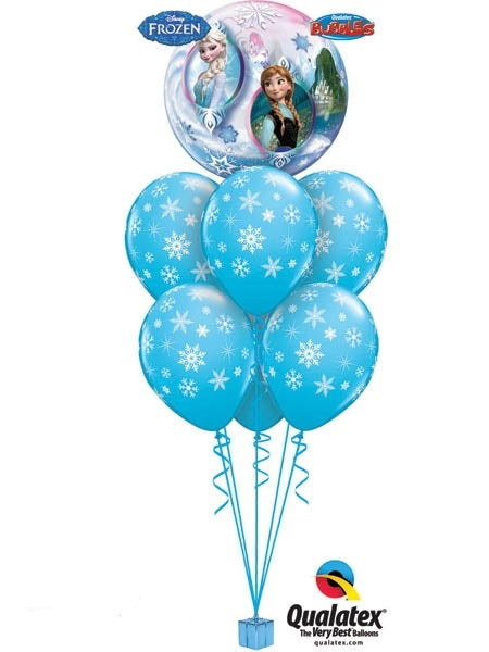 Frozen Elsa Anna Olaf Bubble Snowflakes Balloons Bouquet