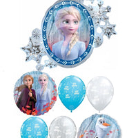 Frozen 2 Elsa Anna Olaf Birthday Balloon Bouquet with Helium Weight