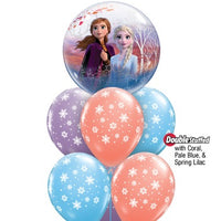 Frozen 2 Elsa and Anna Bubble Snowflakes Balloons Bouquet