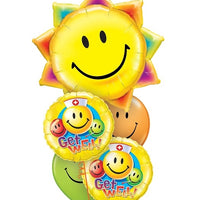 Get Well Smiley Sun Balloon Bouquet