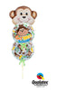 Get Well Mischievous Monkey Bubble Balloon Bouquet with Helium Weight