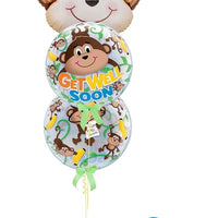 Get Well Mischievous Monkey Bubble Balloon Bouquet