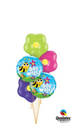 Get Well Bee Blossoms Balloons Bouquet