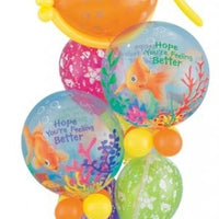 Get Well Bubble Goldfish Balloons Bouquet