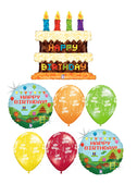Video Game Pixel Birthday Cake Balloon Bouquet