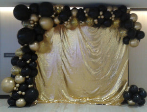 Garland Balloon Arch Chome Gold Black