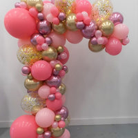Garland Balloon Arch Chrome Rose Pink Gold Confetti