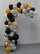 Garland Balloon Arch Black Gold White Chrome Silver Confetti
