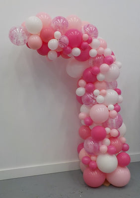 Garland Pink White Rose Graffiti Balloon Arch