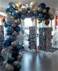 Garland Organic Balloon Arch Chrome Blue Silver Confetti