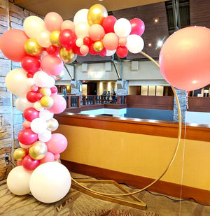Garland Organic Balloon White Pink Wild Berry Gold Confetti