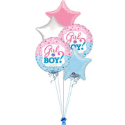 Baby Gender Reveal Boy or Girl Stars Balloons Bouquet