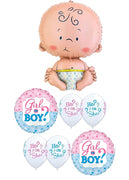 Gender Reveal Cute Baby Dots Balloons Bouquet