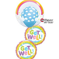 Get Well Rainbow Bubble Balloon Bouquet with Helium and Weight
