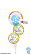 Get Well Rainbow and Clouds Balloons Bouquet