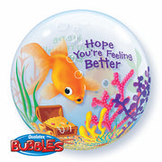 22 inch Get Well Goldfish Bubble Balloons