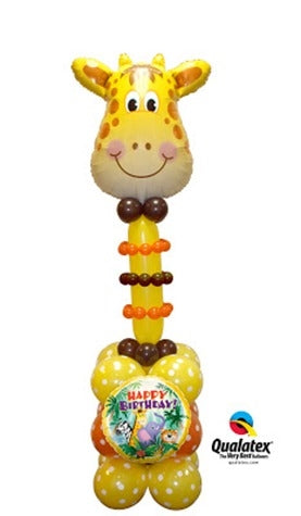 Jungle Giraffe Head Birthday Balloon Stand Up