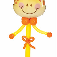 Jungle Animals Giraffe Slim Balloon Stand Up with Helium and Weight