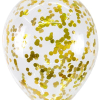 11 inch Gold Confetti Balloons with Helium and Hi Float