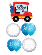 Golf Balls Cart Birthday Balloon Bouquet with Helium and Weight