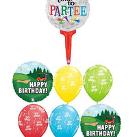 Golf Partee Birthday Balloon Bouquet with Helium and Weight