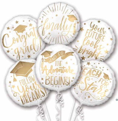 Graduation Messages Balloon Bouquet with Helium and Weight